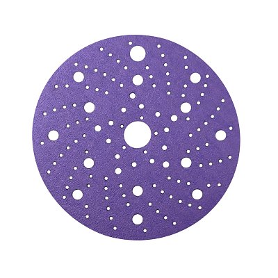 Диск шлифовальный на пленочной основе Sandwox 328 Purple Zirconia Multi holes (150мм, Р100, 50шт) 328.150.100.LC